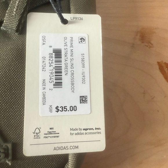 New Adidas Olive Green Khaki Mini Backpack - Picture 6 of 6